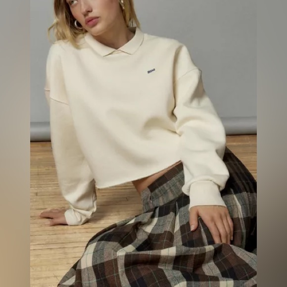 BDG Urban Outfitters Collared Pullover Cropped Sweatshirt - Picture 3 of 15